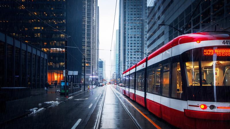 Tram In Downtown Toronto