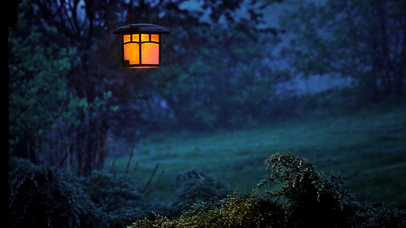 Twilight Lamp Evening Outdoors