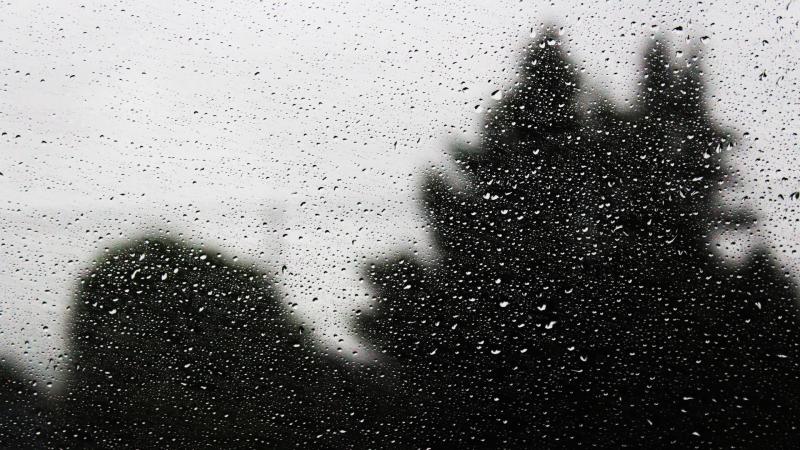 Water Drops On Glass