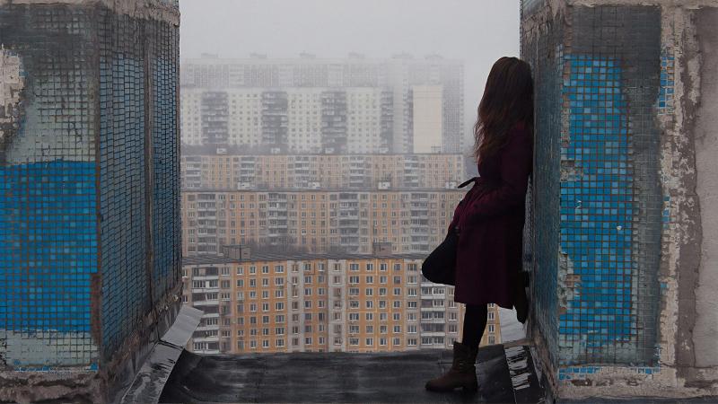 Women Outdoor Destructed City