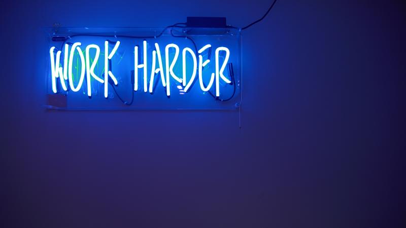 Work Harder Neon - Wallpaper Download