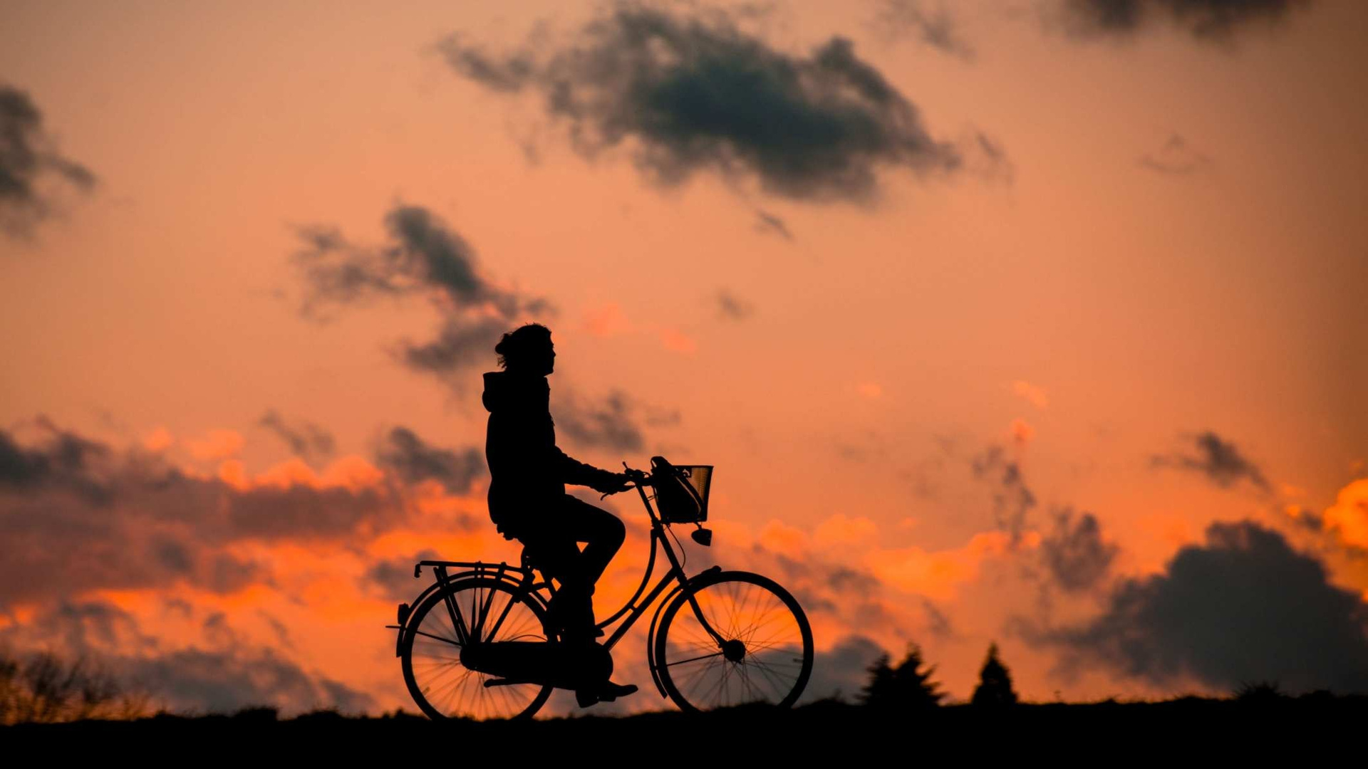 Cyclist Chasing Sky
