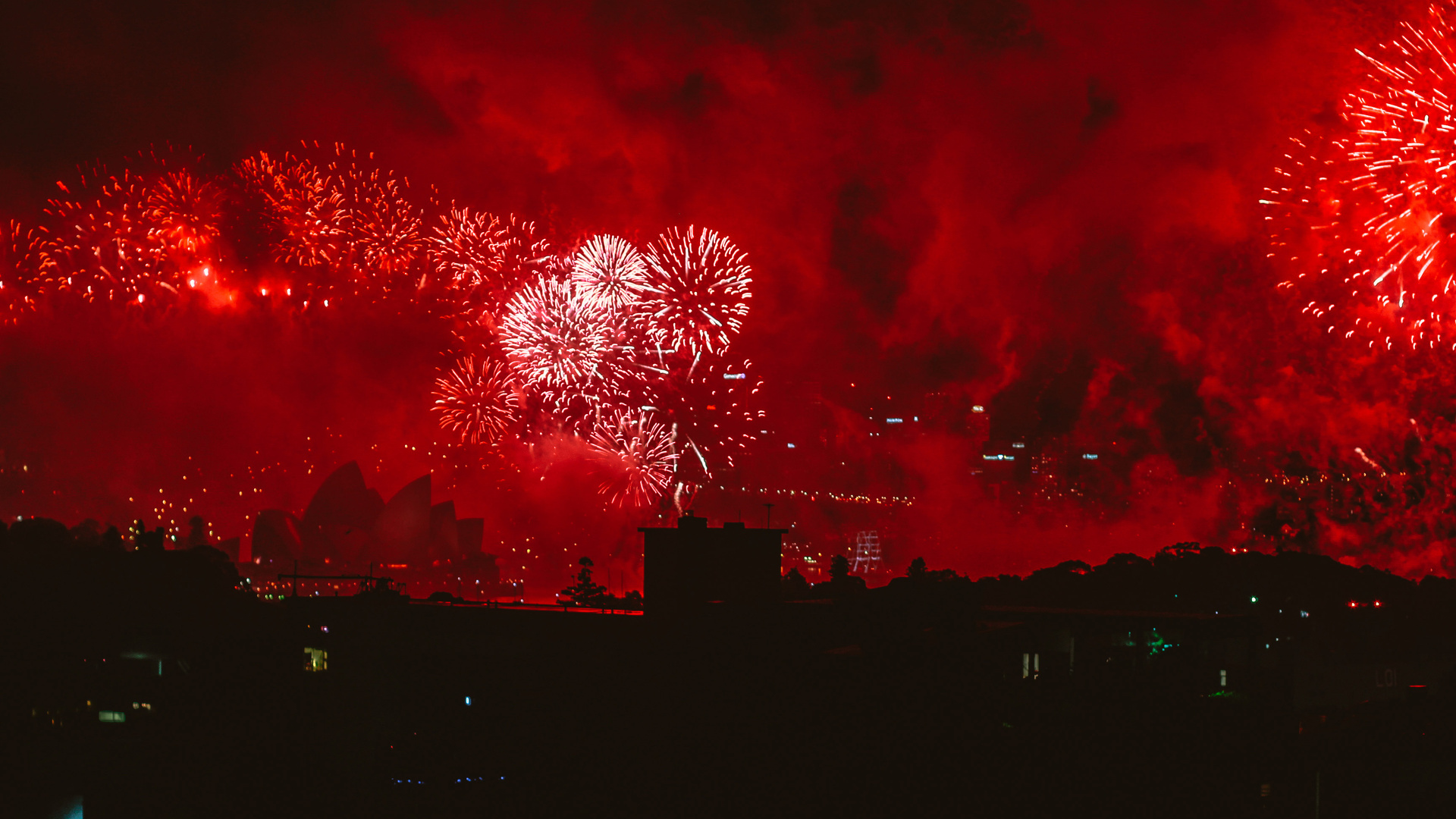 Fireworks Red Evening Festival Explosion 4k