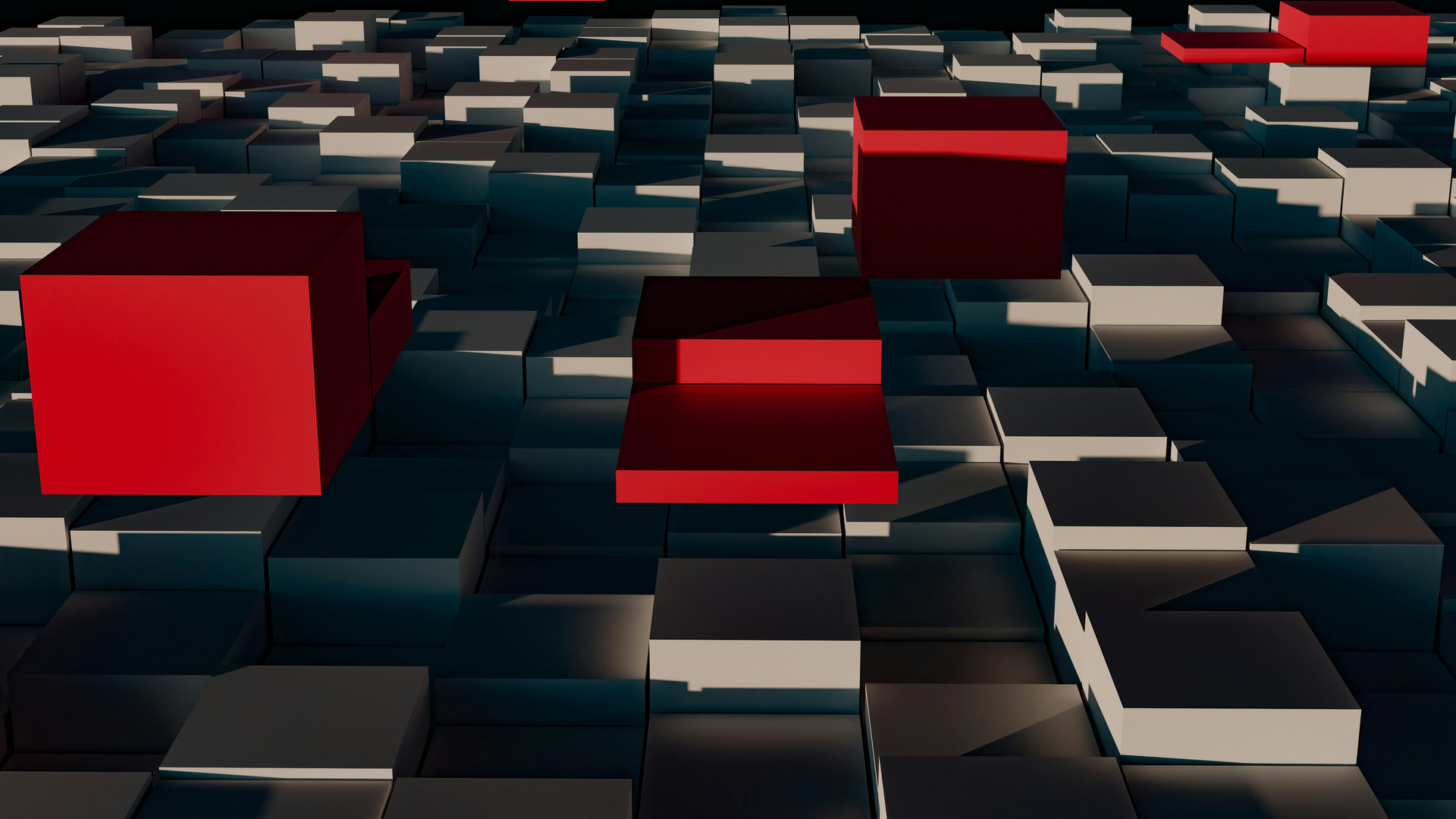 Group Of Red Black Cubes