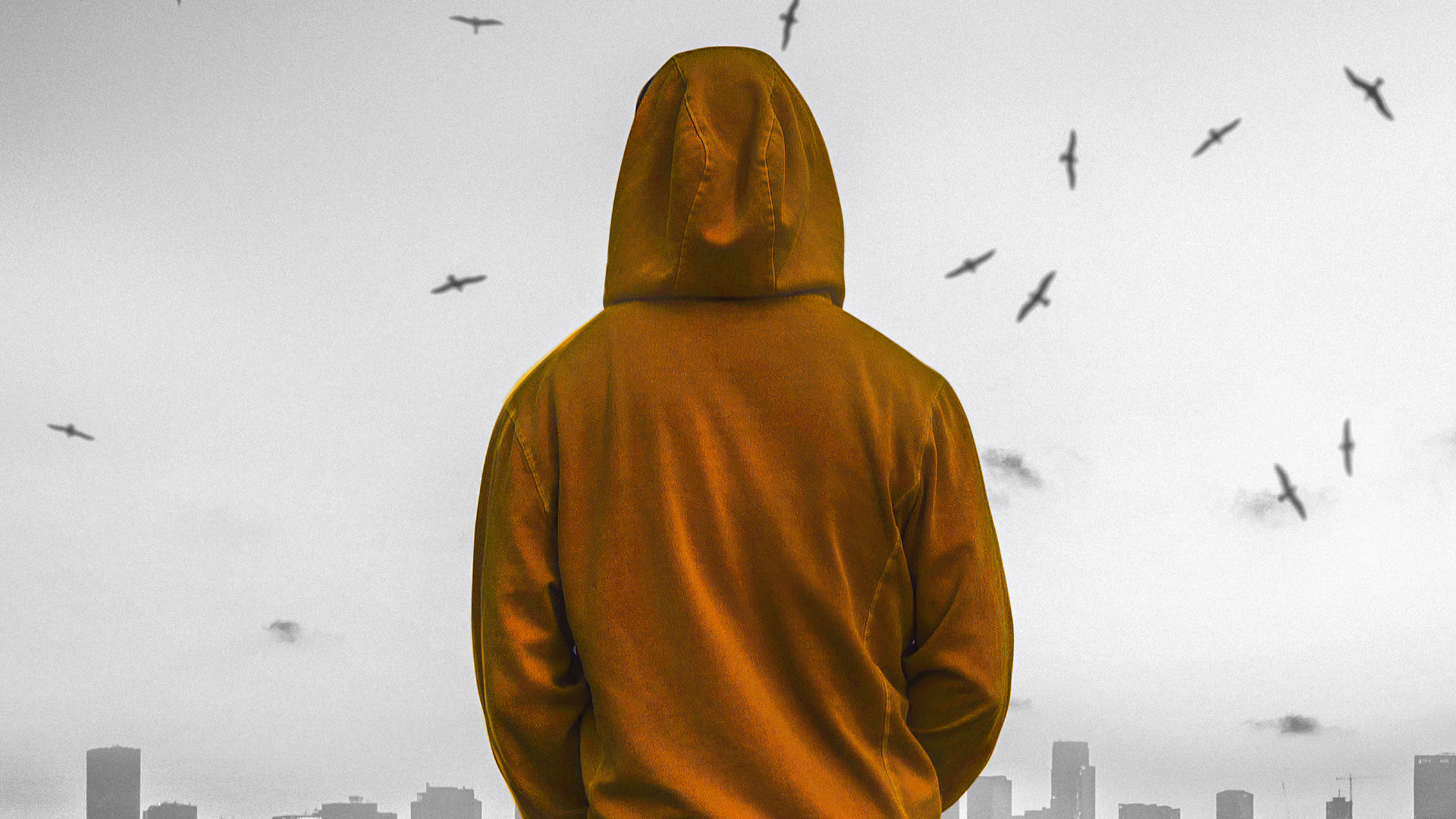 Hoodie Guy Walking Towards Pier 4k