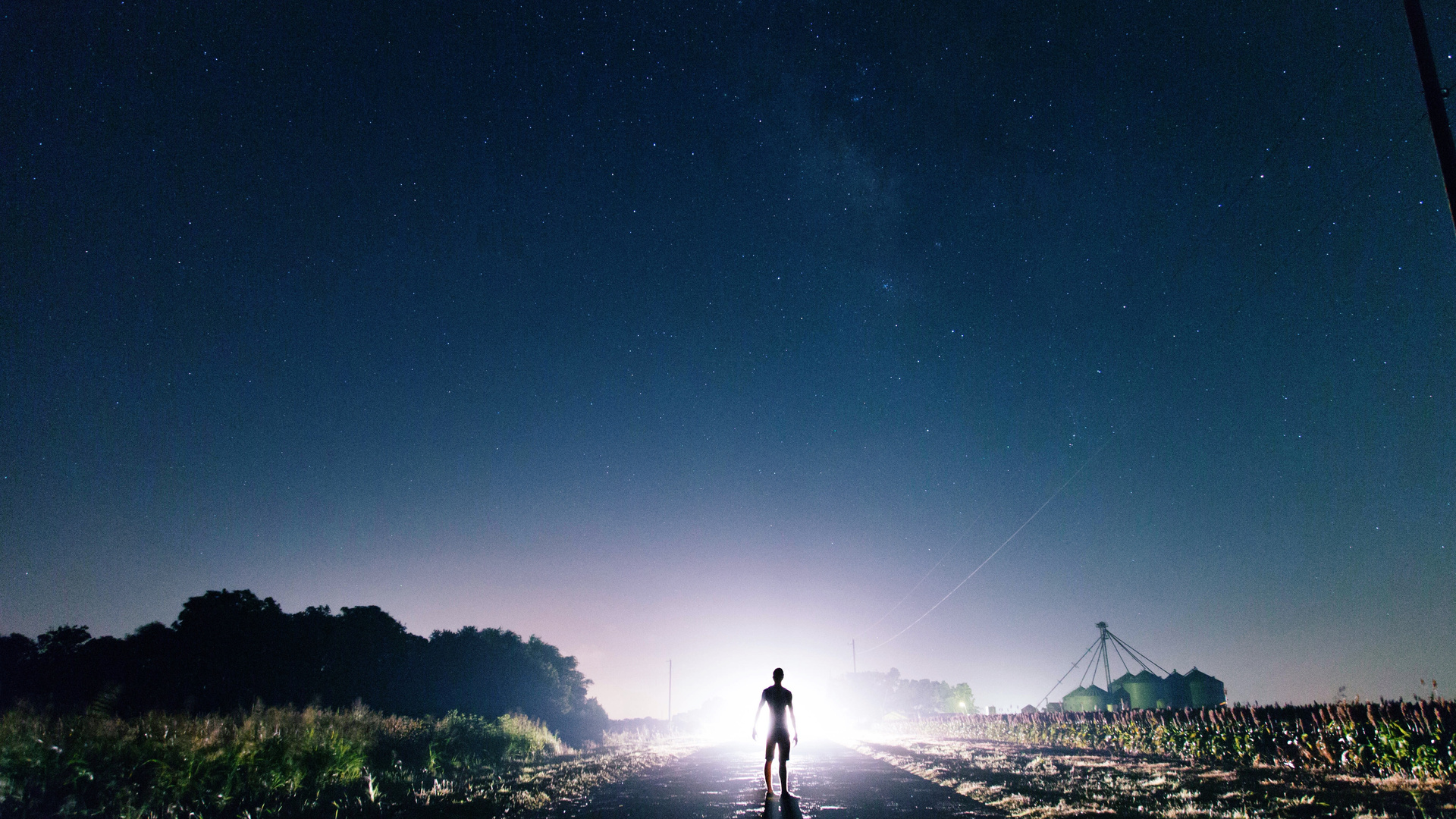 Man Standing On Front Of Bright Light 5k