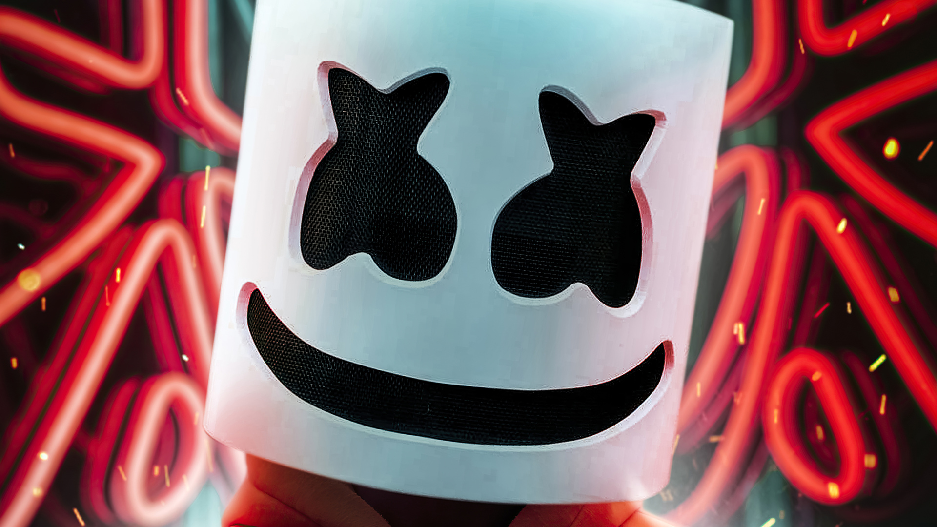Marshmello Orange Hoodie 4k