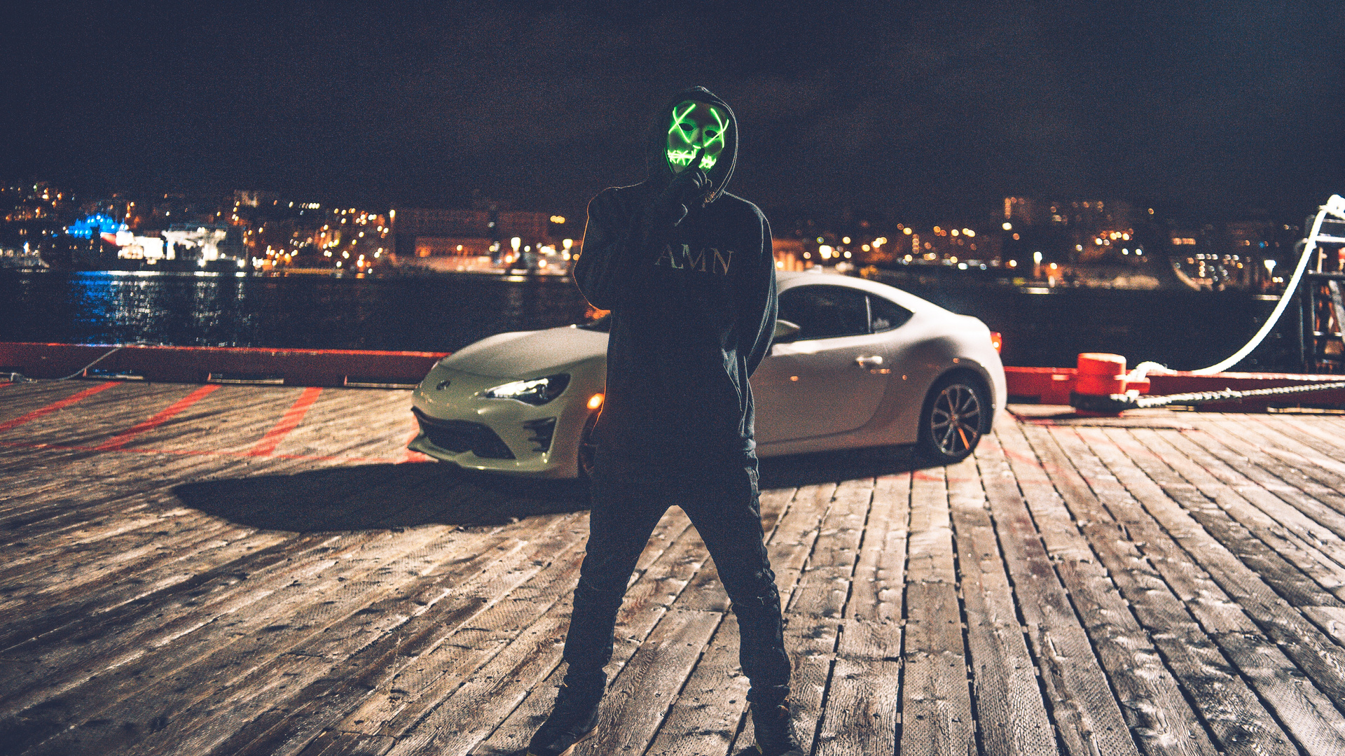 Mask Man With Car