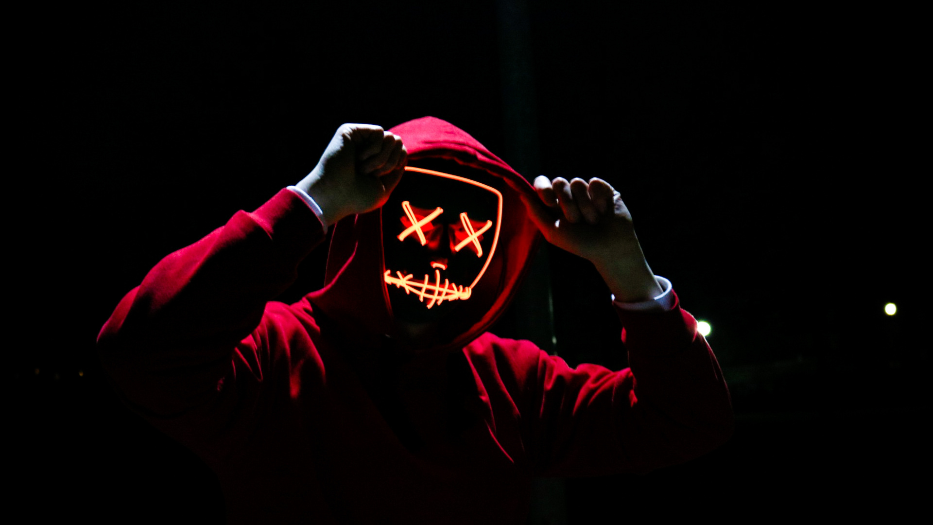 Mask Neon Light Person 5k