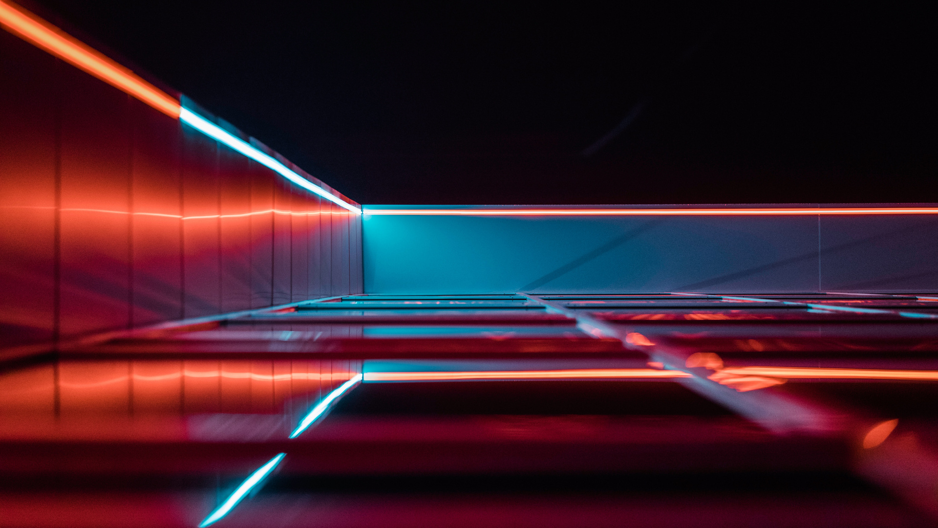 Red Blue Plaid Textile Photography Neon 5k