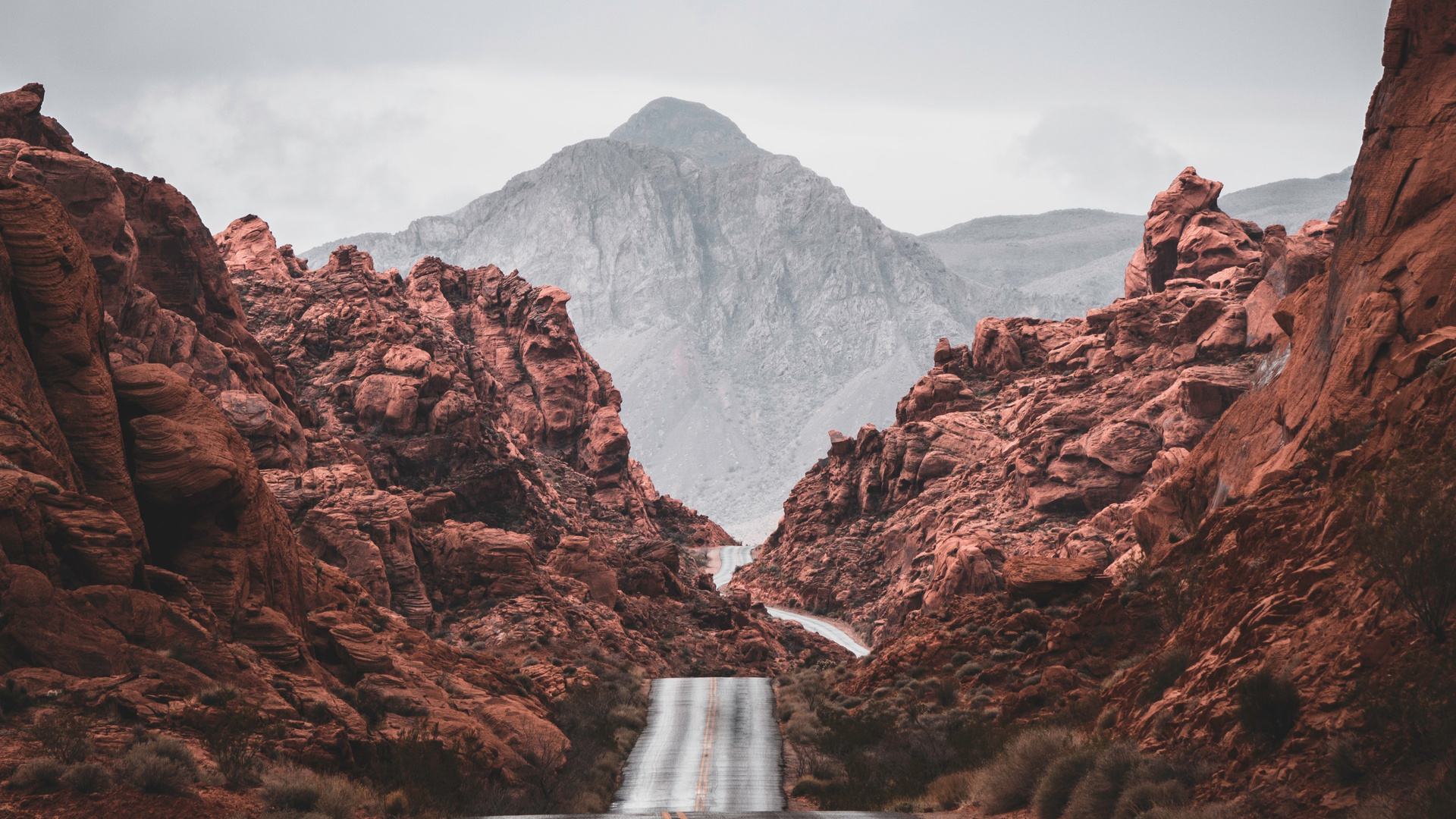 Road Between Mountains 4k