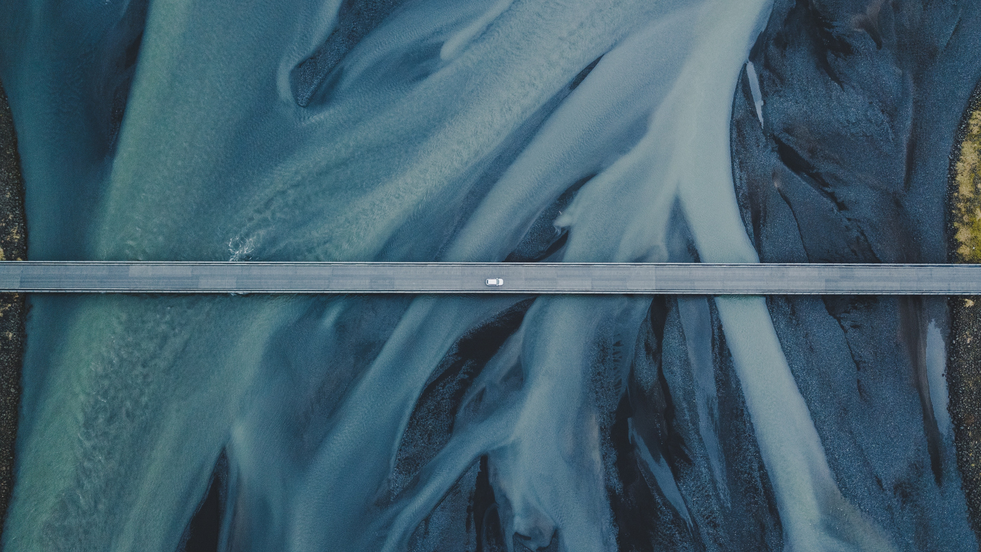 Road Vehicle Birds Eye View Bridge