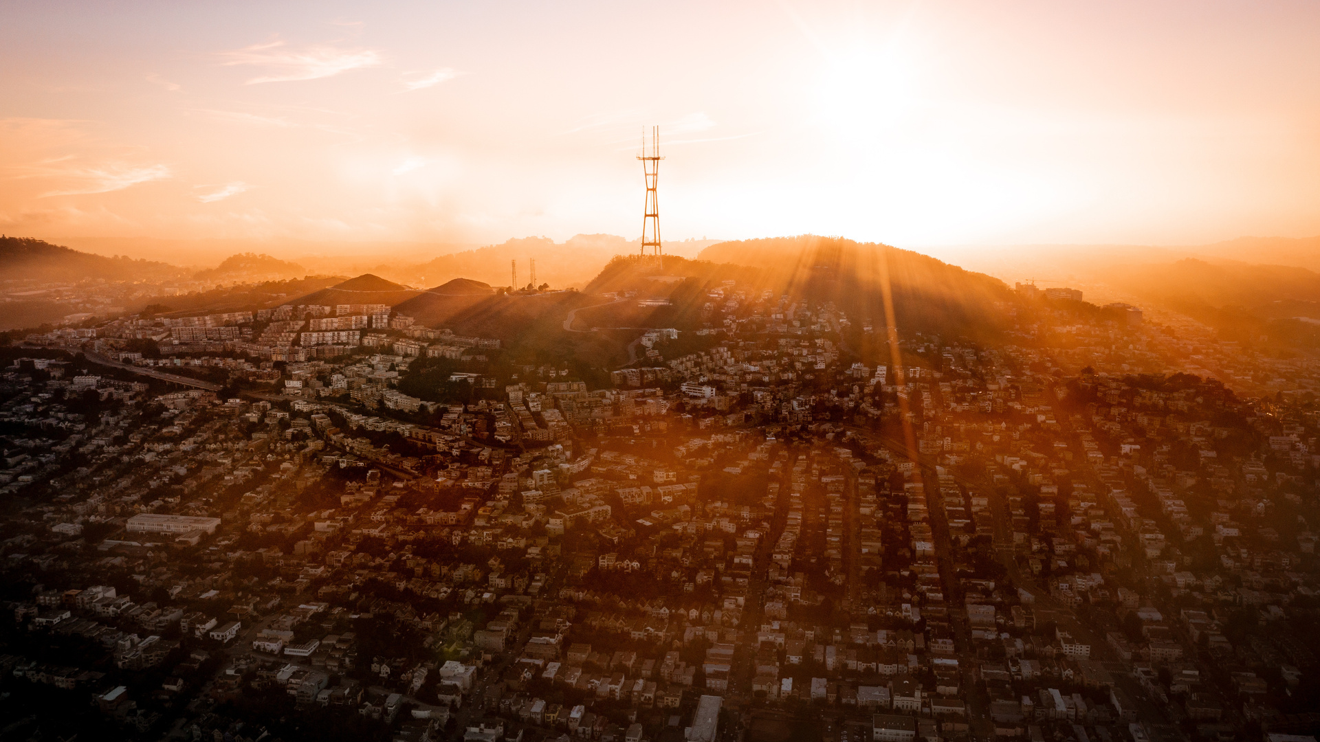 San Francisco Skyline Drone View