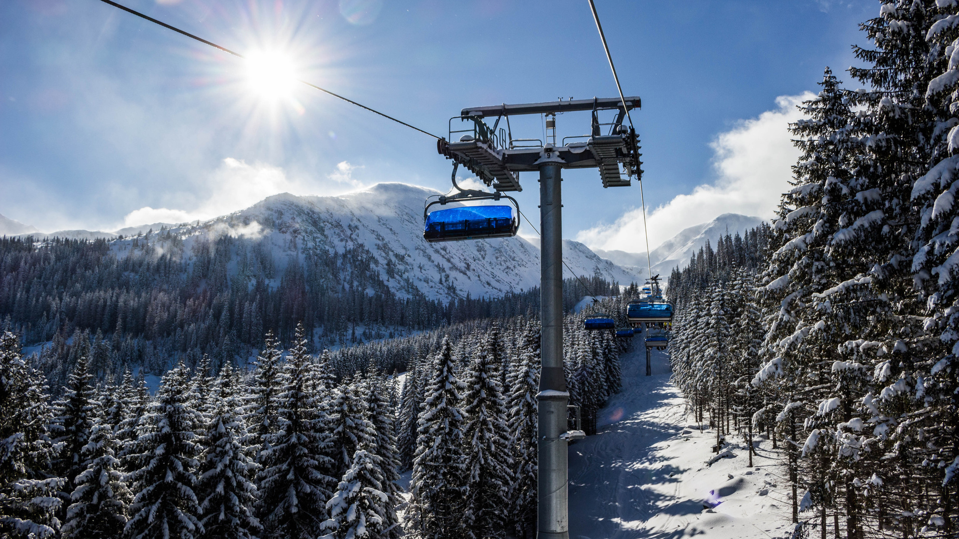 Ski Lift Snow Trees Winter 5k