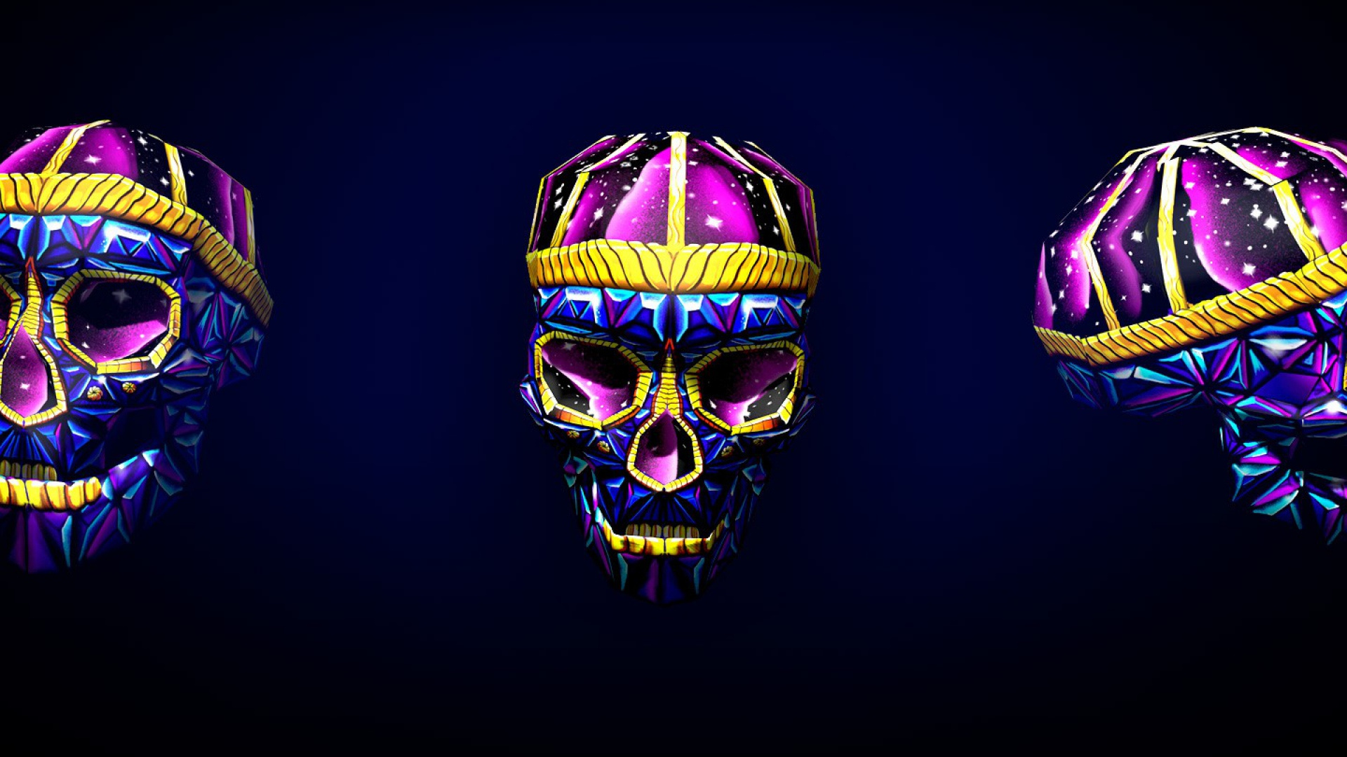 Skull 3d Art Bright