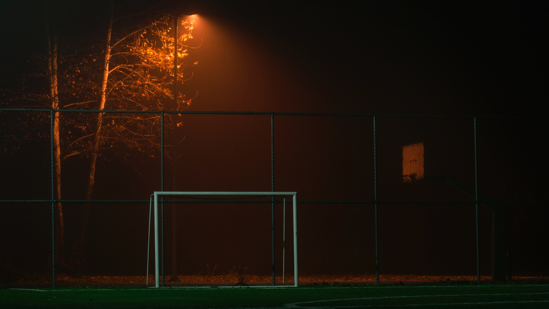 Soccer Goal Net Dark Field Photography 4k