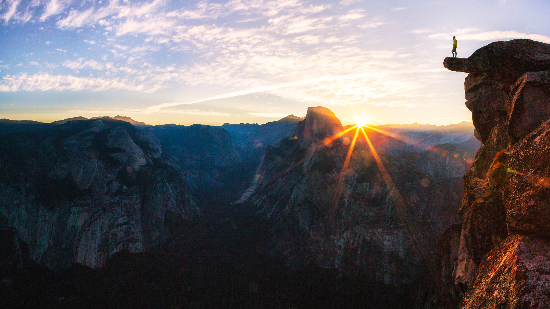 Standing At Glacier Point Sunrise In Yosemite National Park By