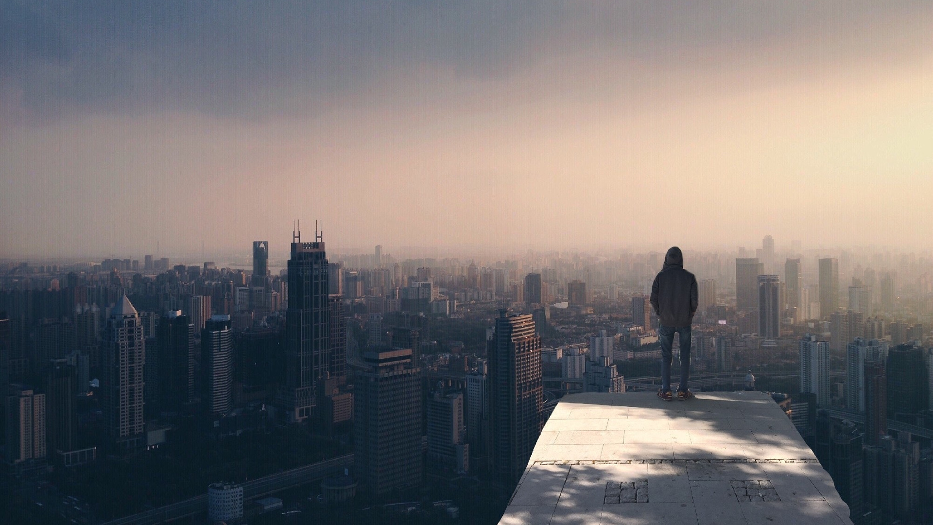 Standing Man Boy Alone