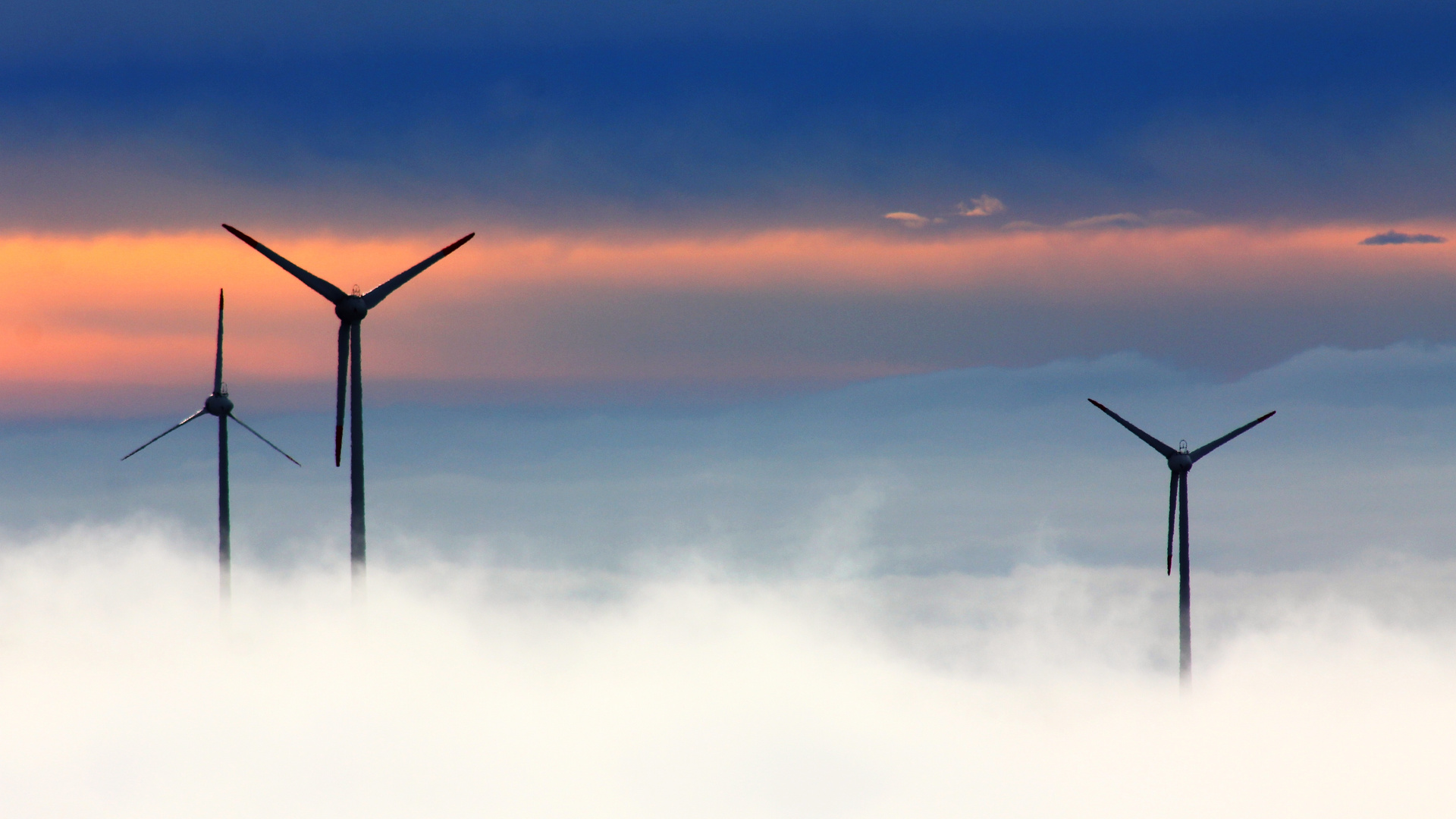 Wind Farm Clouds 5k