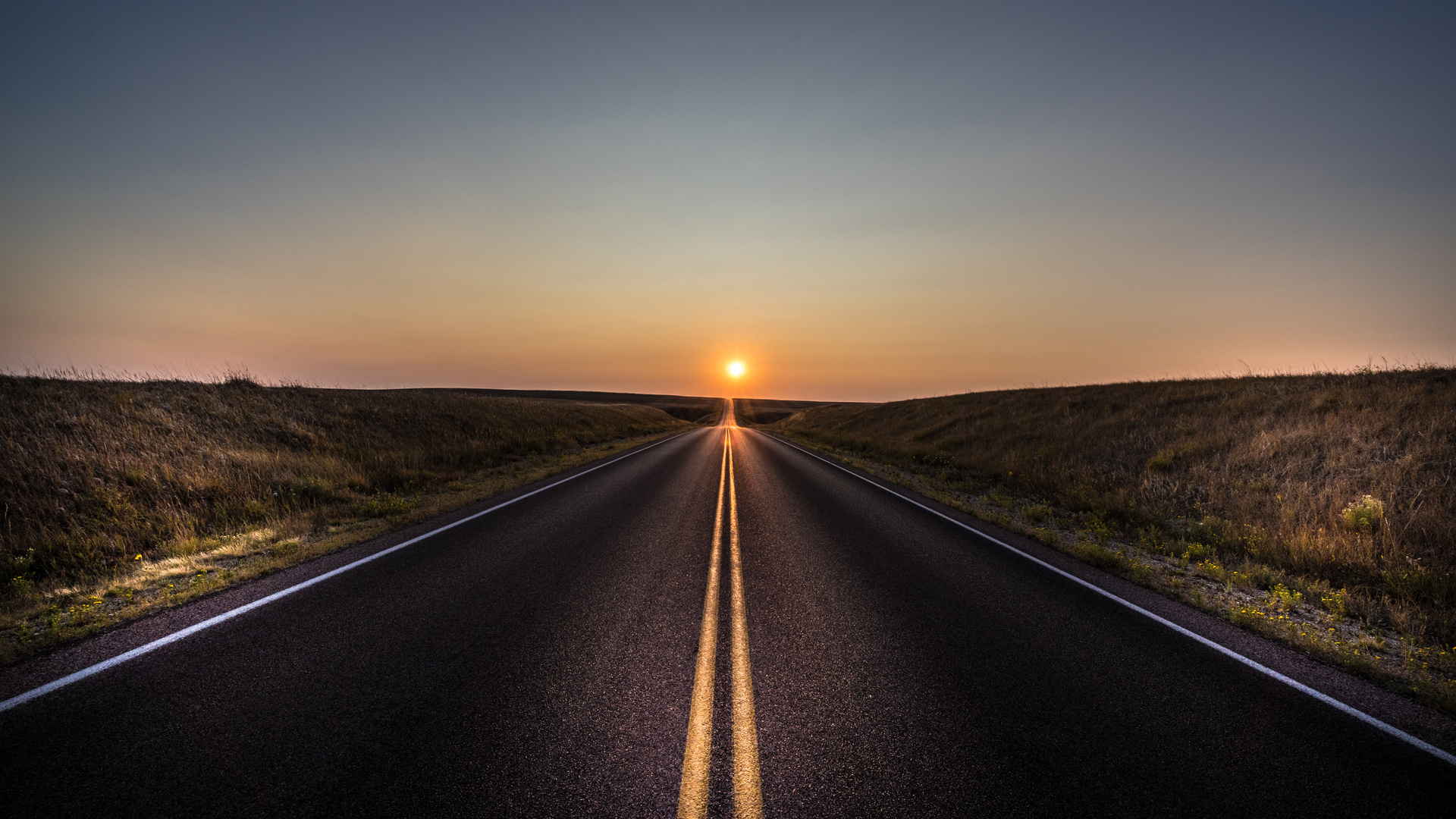 Asphalt Road Landscape 5k