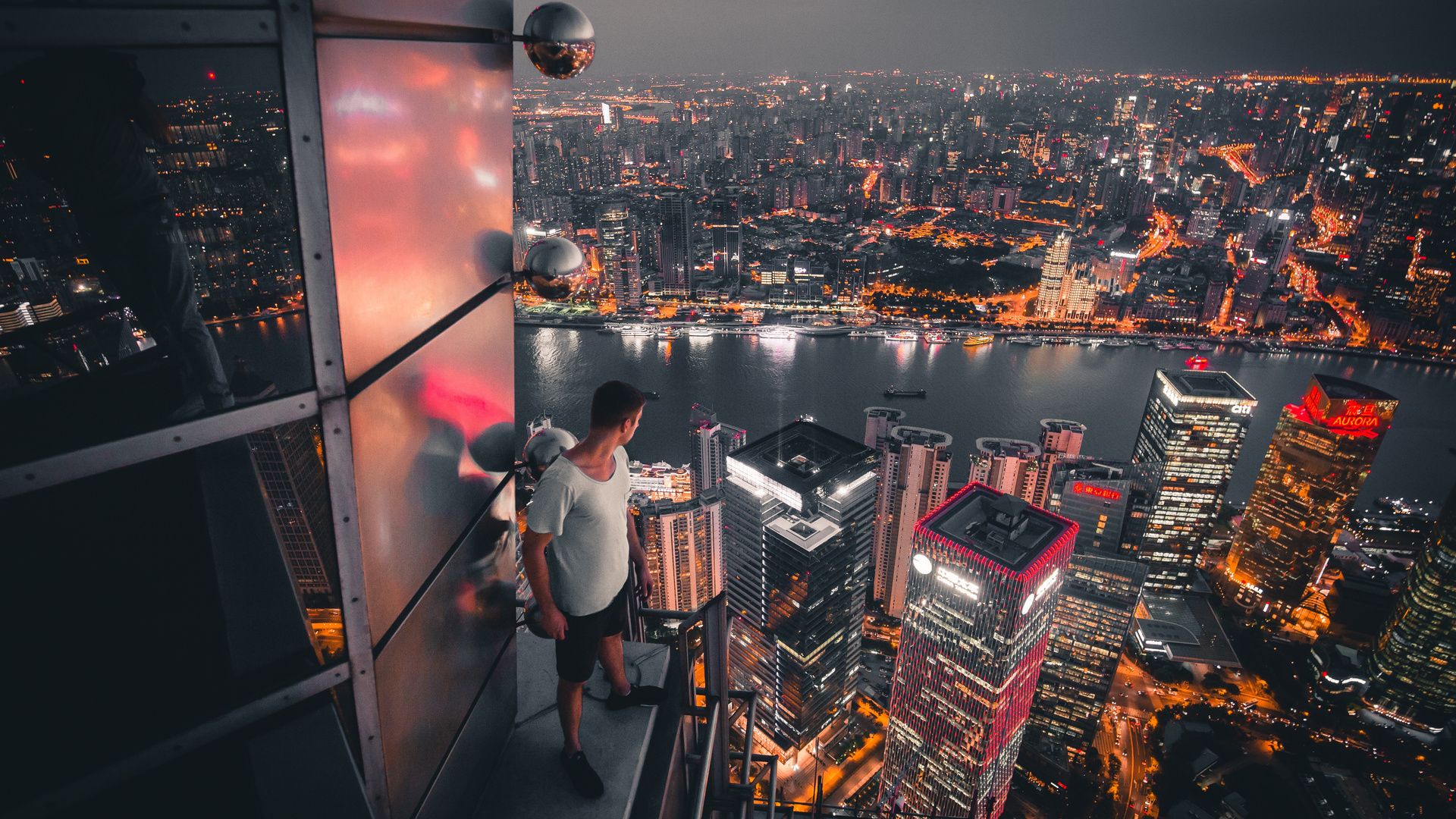 Boy Standing On The Rooftop Of Building Looking Down 5k