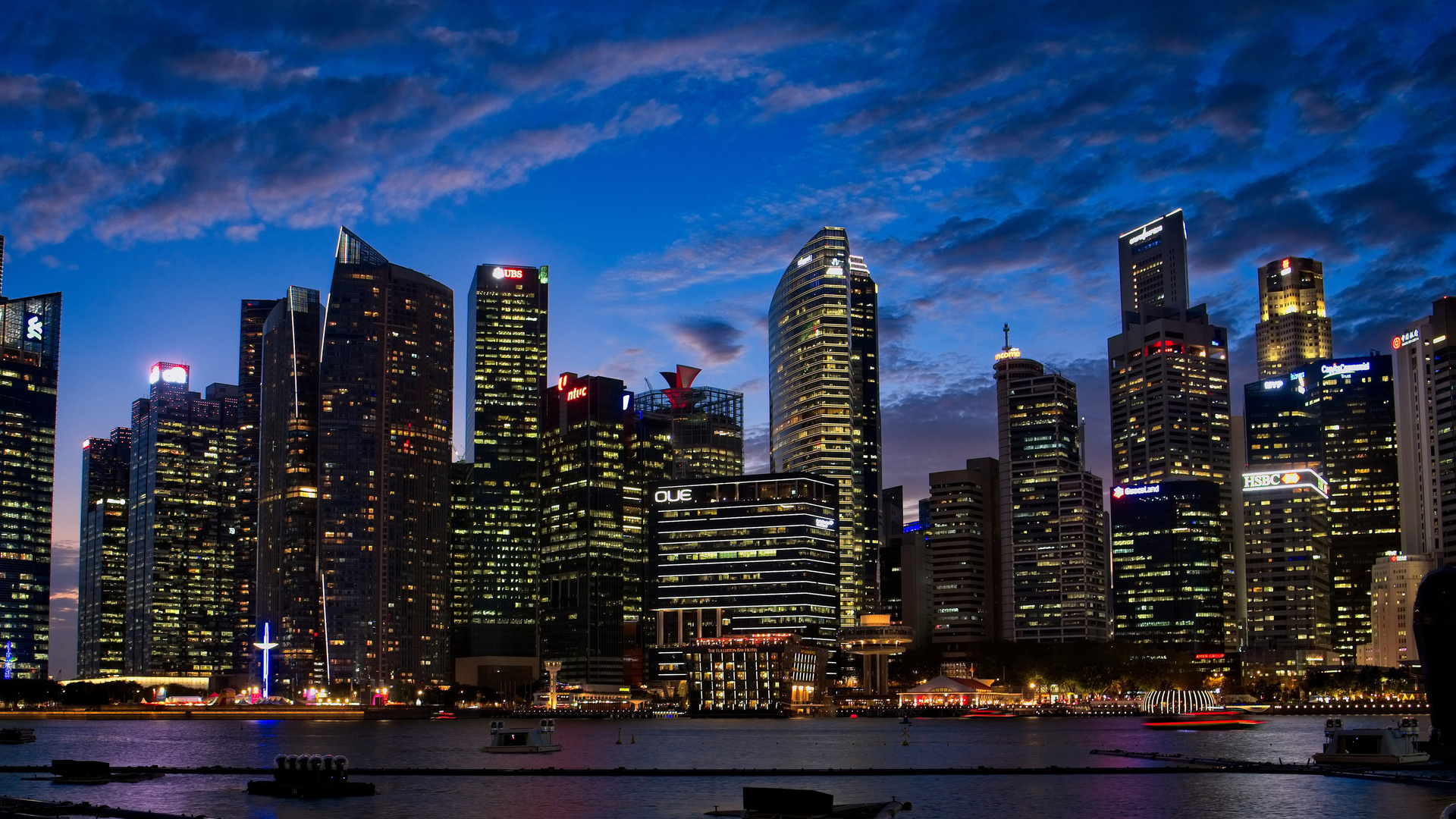 City Lights Buildings 4k