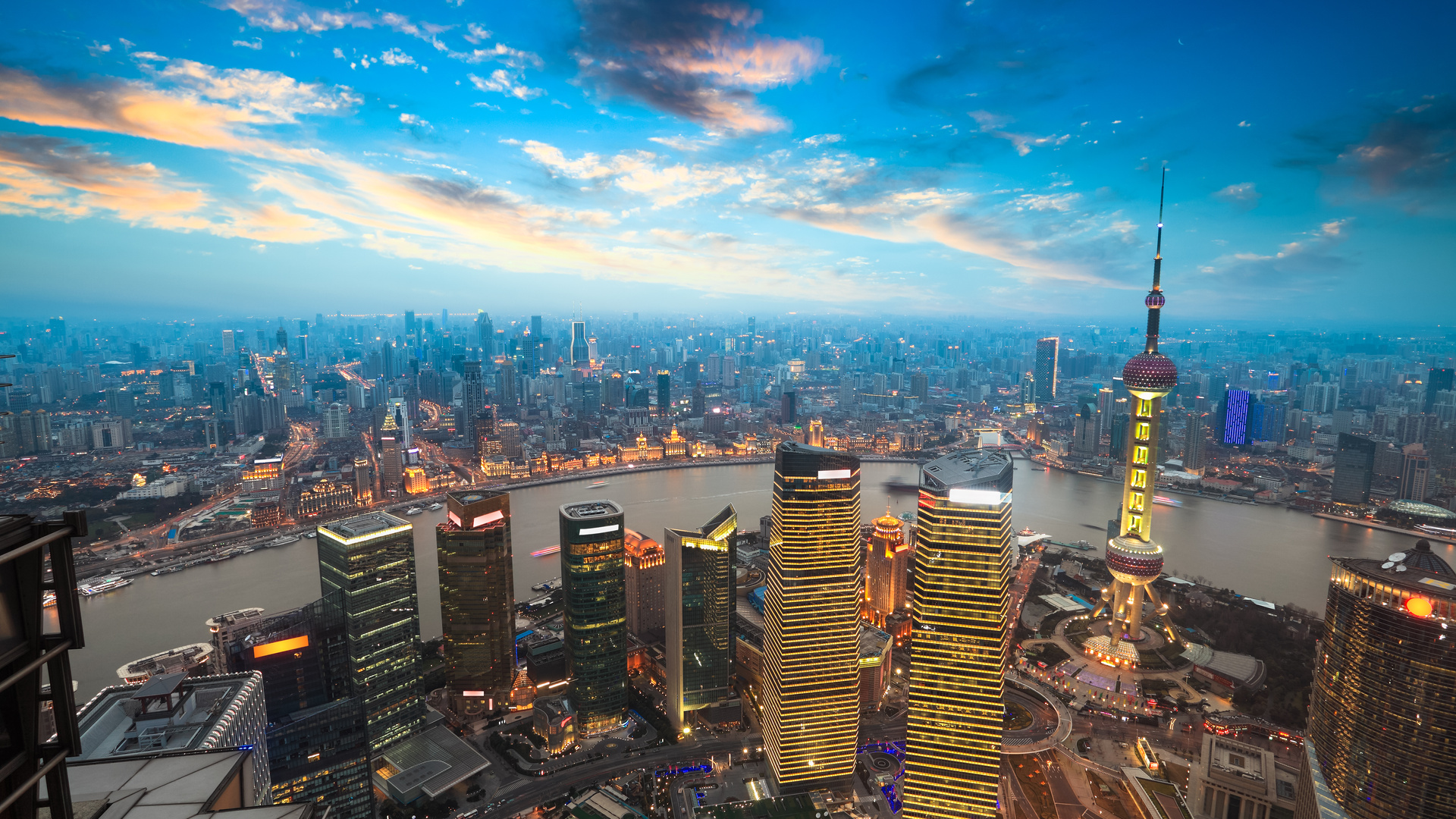 Cityscape Shanghai China Skyscraper 5k