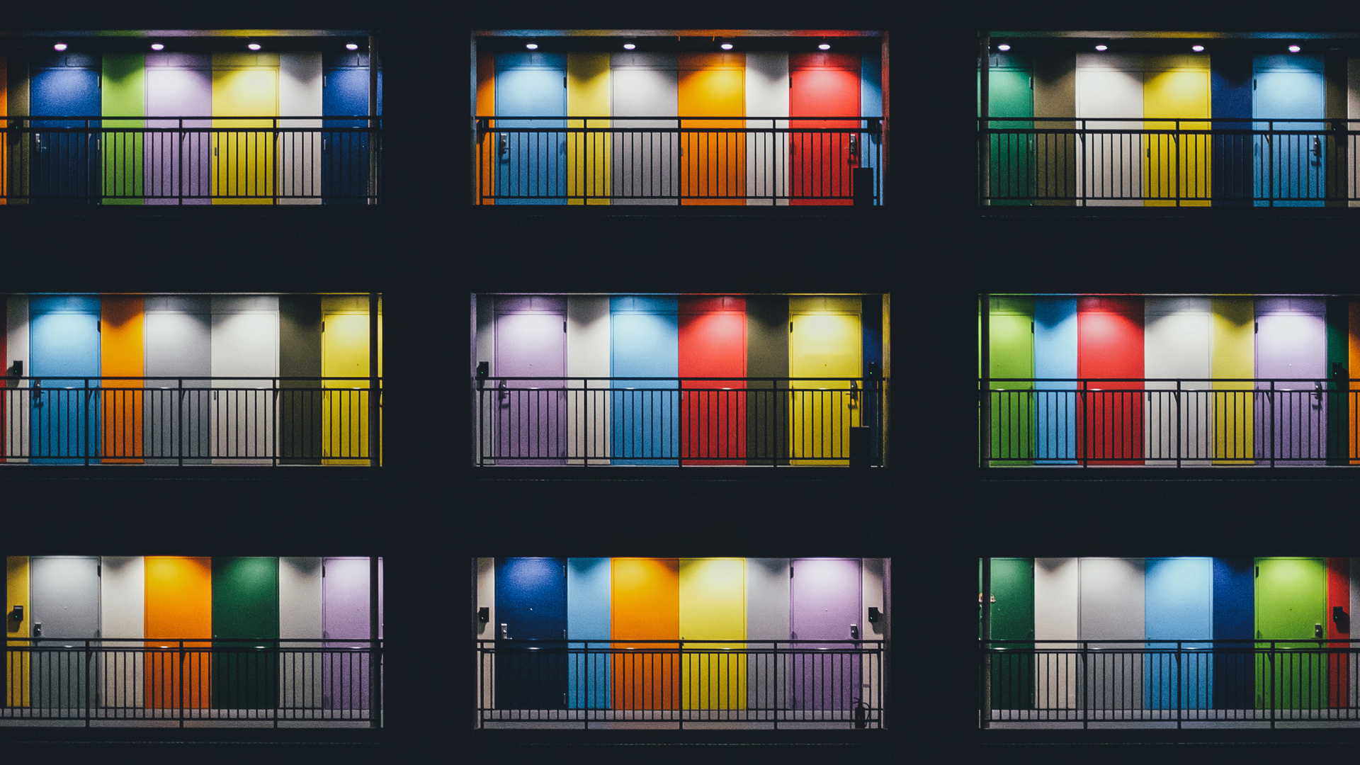 Colorful Balcon Symmetry 4k