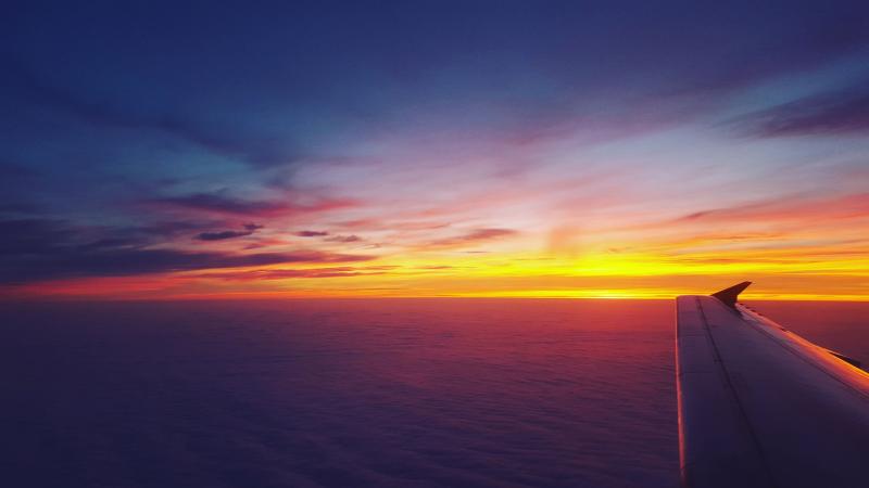 Airplane Dawn Dusk Flight Sunrise Sky