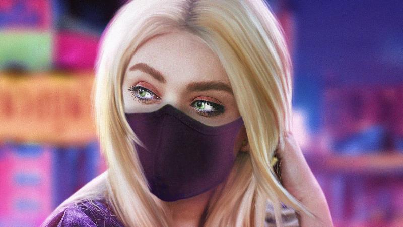 Blonde Girl Green Eyes With Mask 4k HD Wallpaper - Free 4K Download