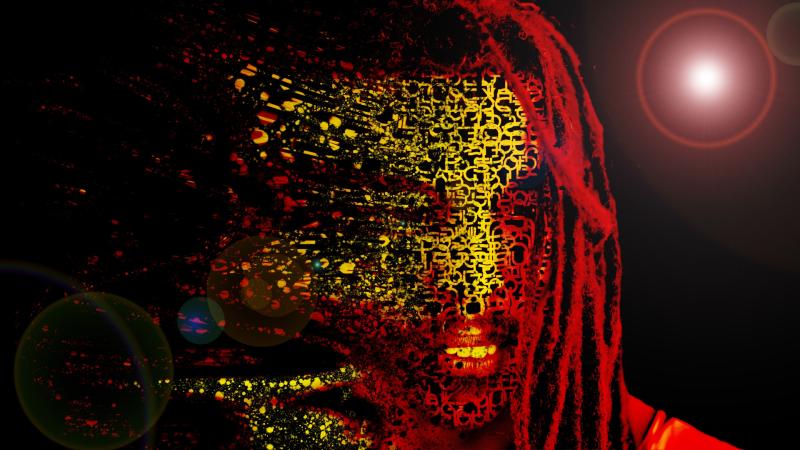 Bob Marley Mask Abstract Artwork 4k
