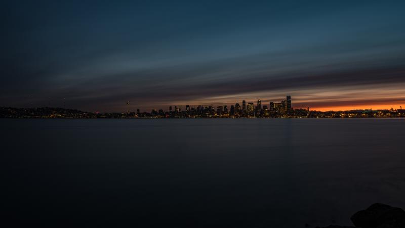 City Long Shutter Buildings Far Away