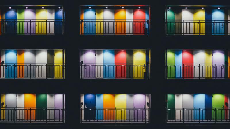 Colorful Balcon Symmetry 4k