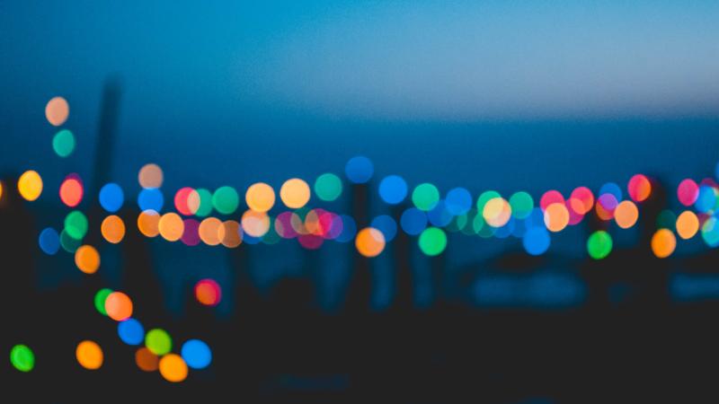 Colorful Night Lights Bokeh Effect