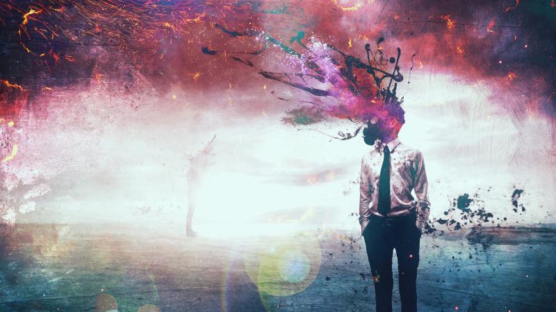 Exploded Mind Mask Guy 4k