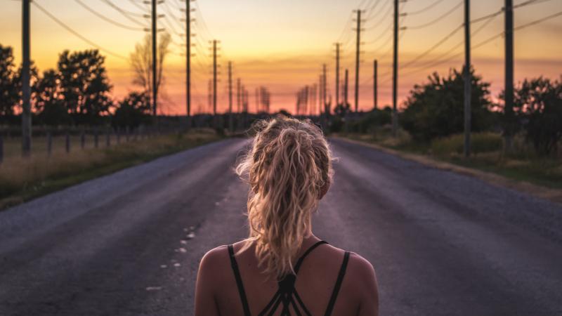 Girl Running Jogging Working Out Sunrise