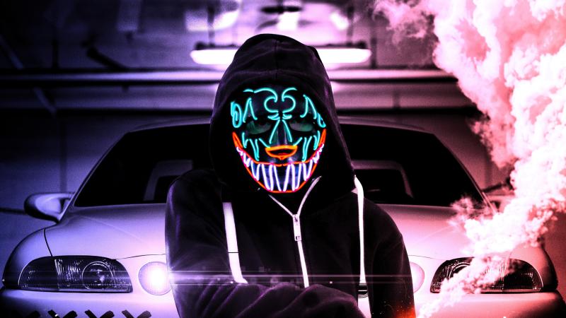 Glowing Mask Pattern 4k