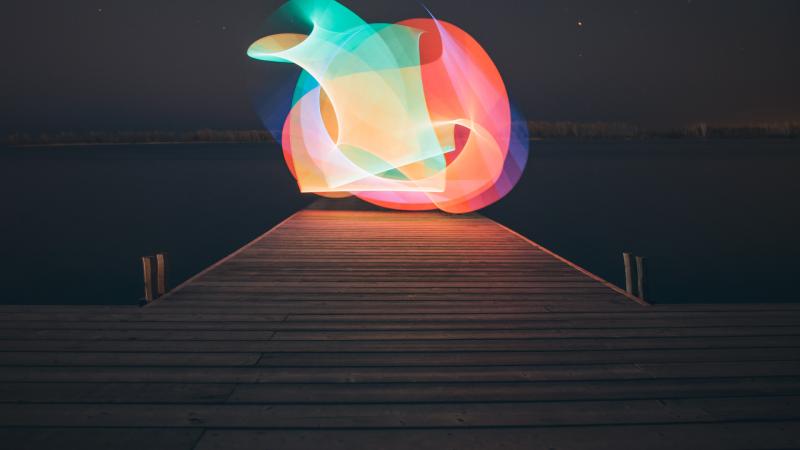 Lake Light Painting Minimalism