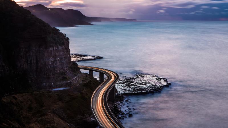 Light Trails Road 4k