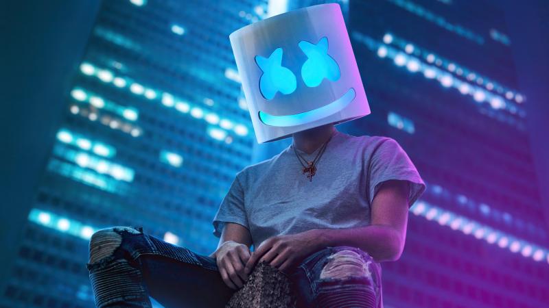 Marshmello Sitting On Roof Top 4k HD Wallpaper - Free 4K Download
