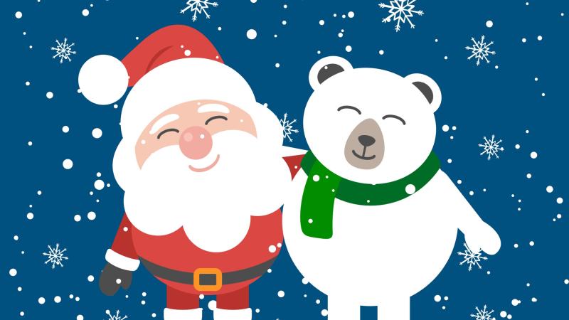 Santa Clause And Bear Friend