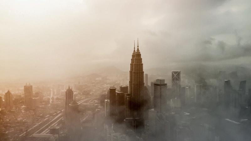 Skyscraper City Building Fog Tower