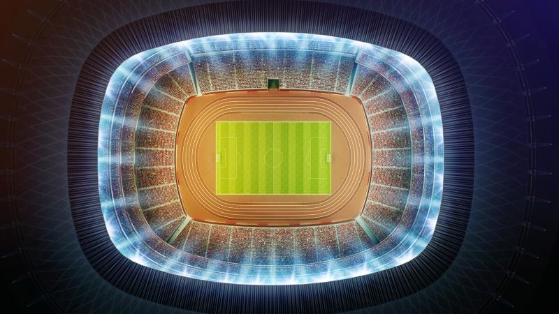 Soccer Stadium Top View 8k