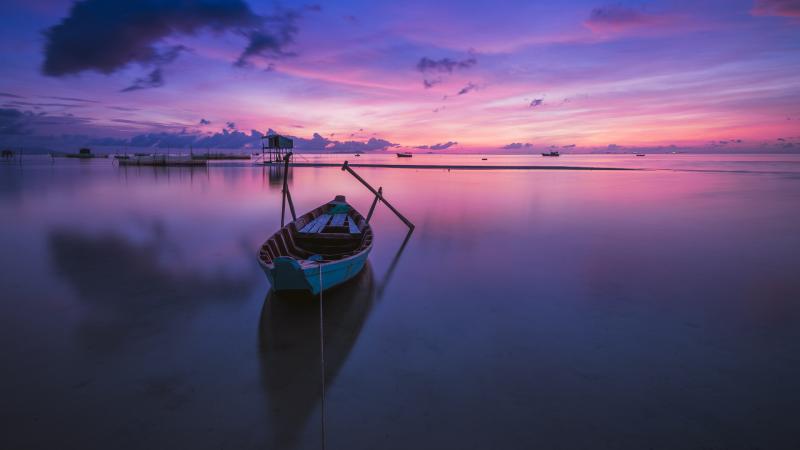 Sunrise Phu Quoc Island Boat Ocean