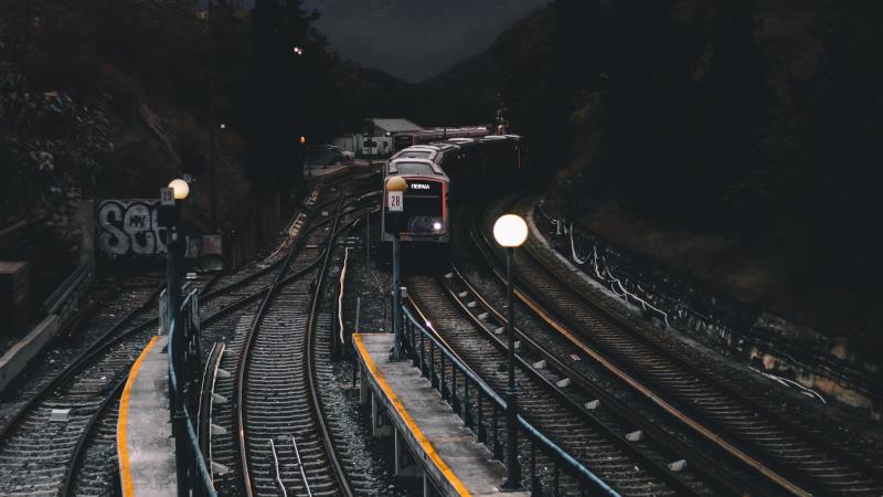 Train Railways Dark Evening Photography