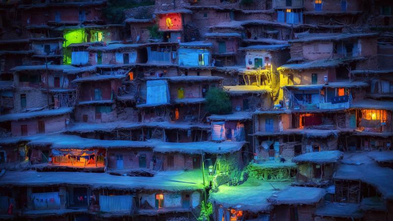 Villages Colorful Lights