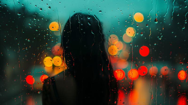 Women Bokeh Rain