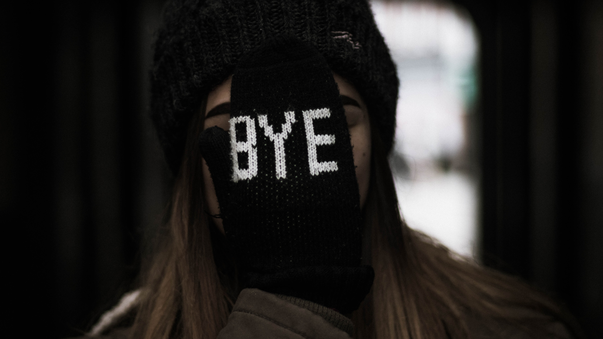 Girl Gloves Saying Bye