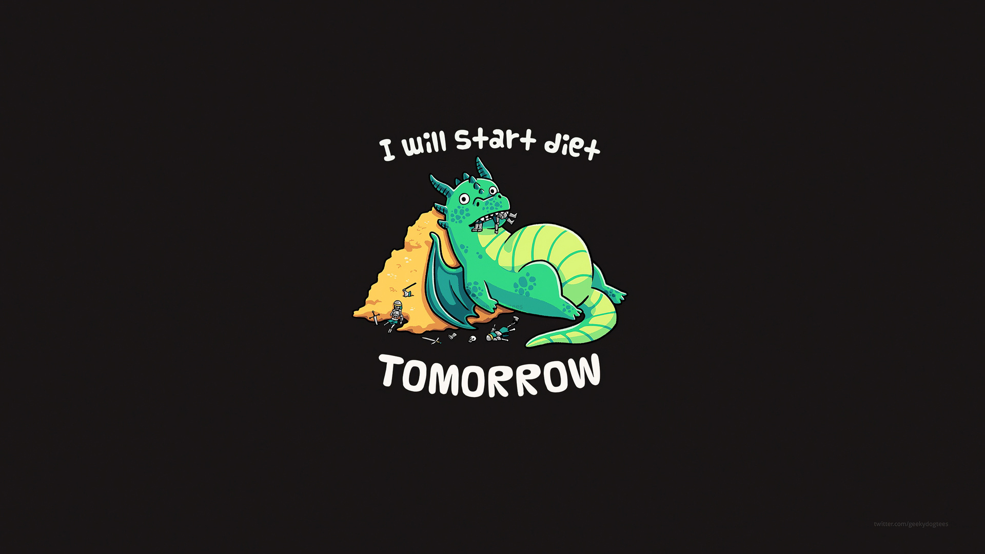 I Will Start Diet Tomorrow Funny Dragon 4k