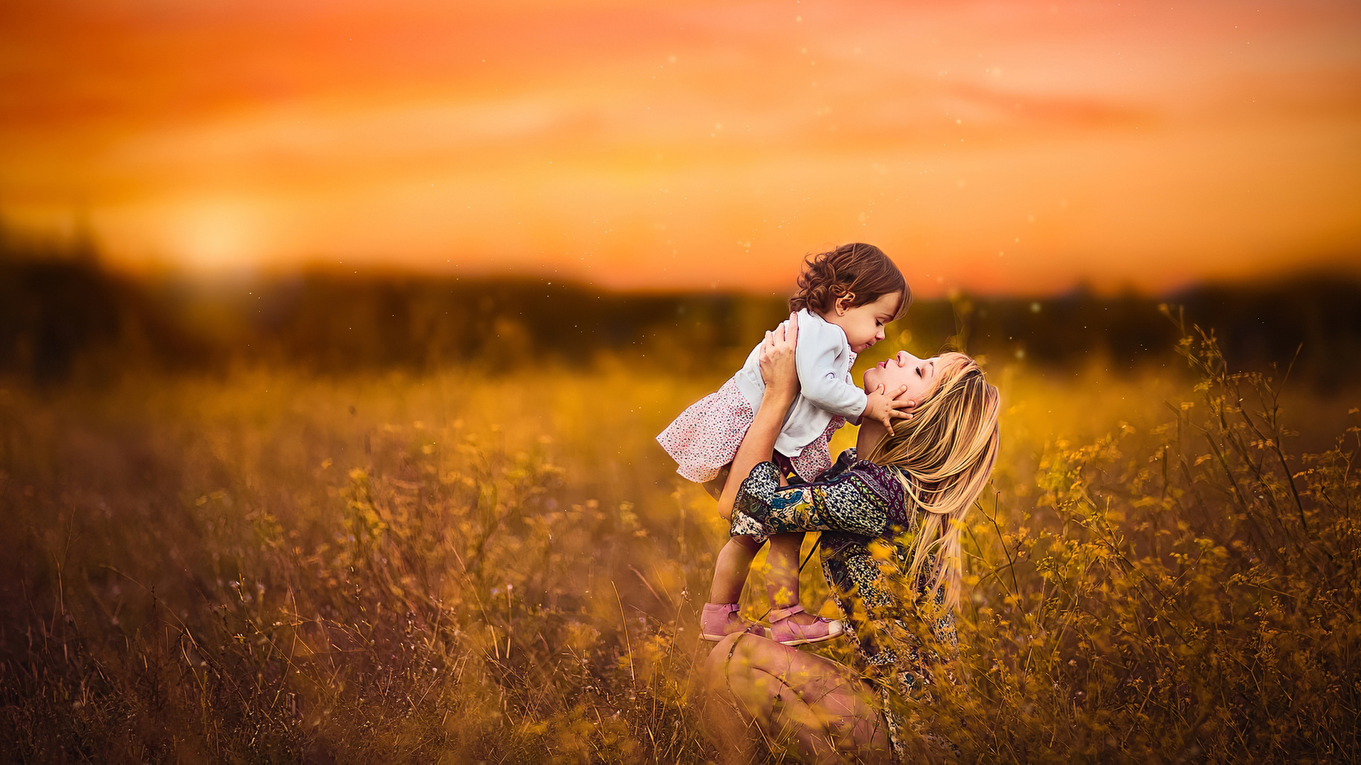 Mom With Little Daughter